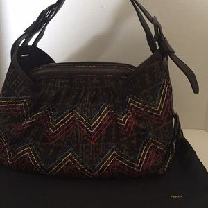 Fendi doctor multicolor stitch shoulder bag